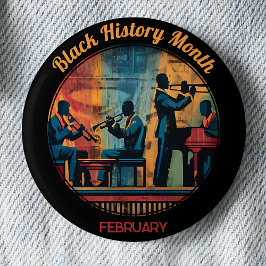 Svart historiemånad Jazzband Pinback-knapp Knapp