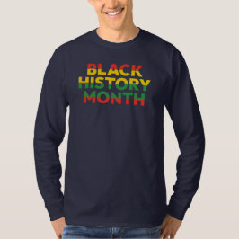 Svart historiemånad långärmad t-shirt