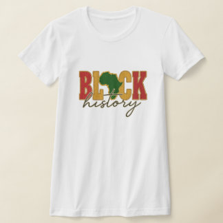 Svart historiemånad virkad stil t shirt