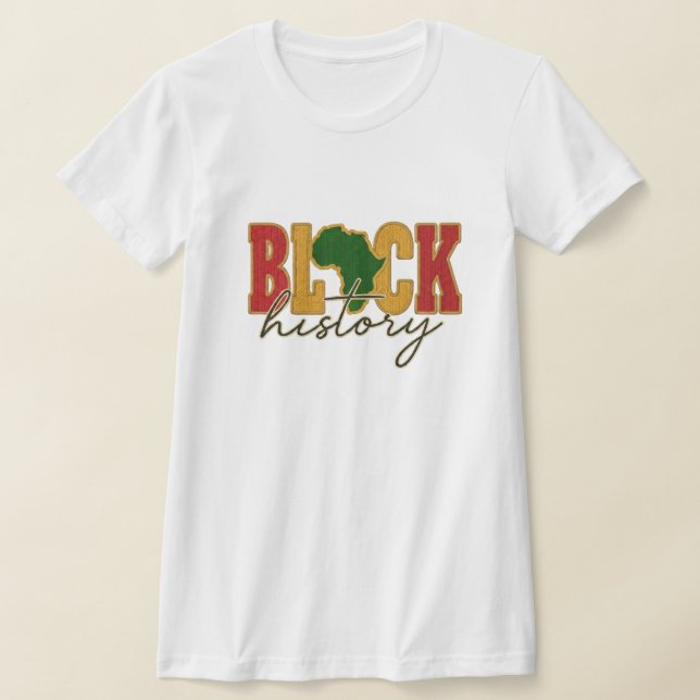 Svart historiemånad virkad stil t shirt (Laydown)