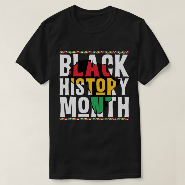 Svart historiemånads konst t shirt (Design framsida)
