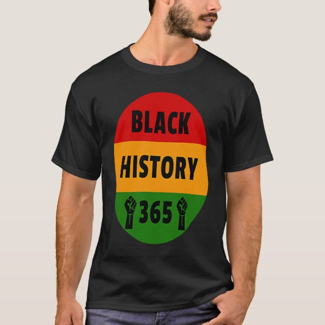 Svart historik 365 Strömstötstöt T Shirt (Framsida)