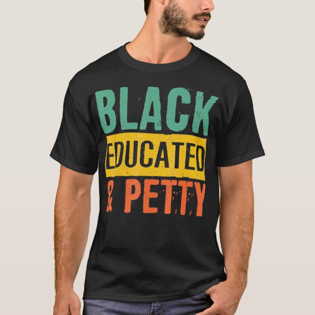 Svart historik ger svart Pride med svart utbildnin T Shirt (Framsida)