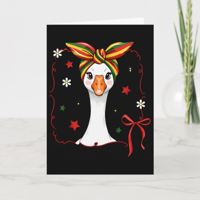 Svart historik Juneteenth Goose Coquette Bow Ndana Kort (Framsida)