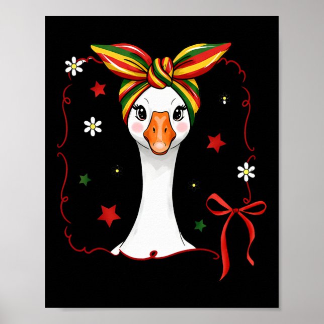 Svart historik Juneteenth Goose Coquette Bow Ndana Poster (Framsidan)
