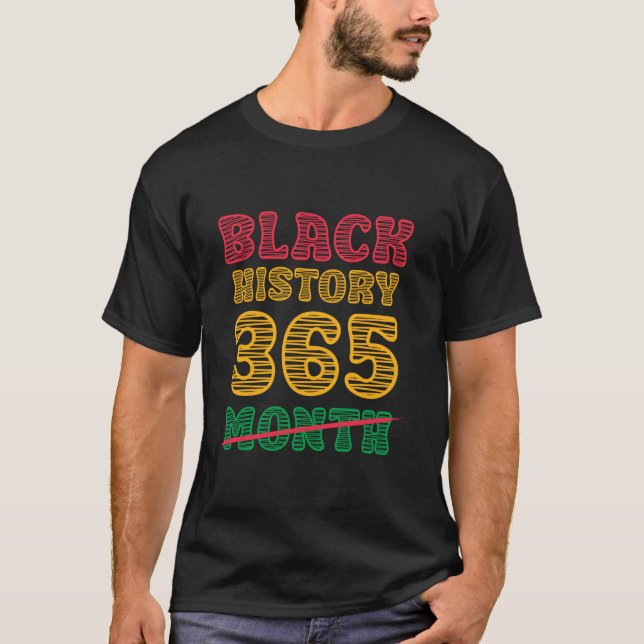 Svart historik Månad 24 7 365 svart manar Långärma T Shirt (Framsida)