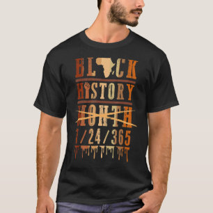 Svart historik Månad 24 7 Afrikas Pride Manar Kvin T Shirt