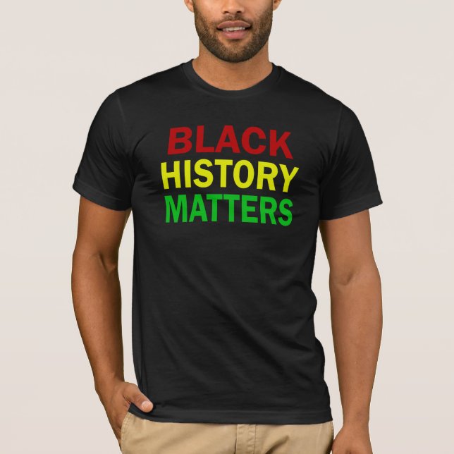 Svart historik matchar BHM Tee Shirt (Framsida)