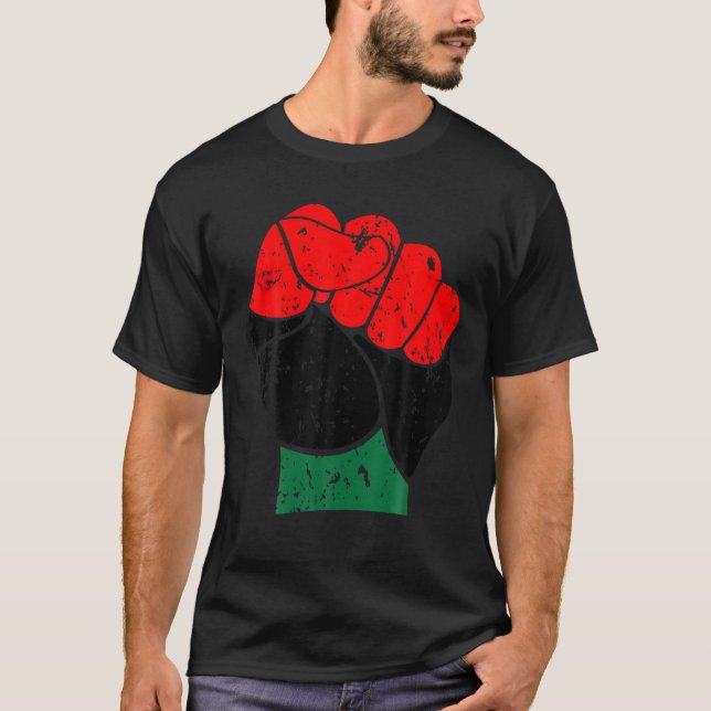 Svart historik, rött, svart och Grönt, Pride T Shirt (Framsida)