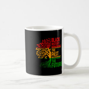 Svart historik som hedrar tidigare inspirerande fr kaffemugg