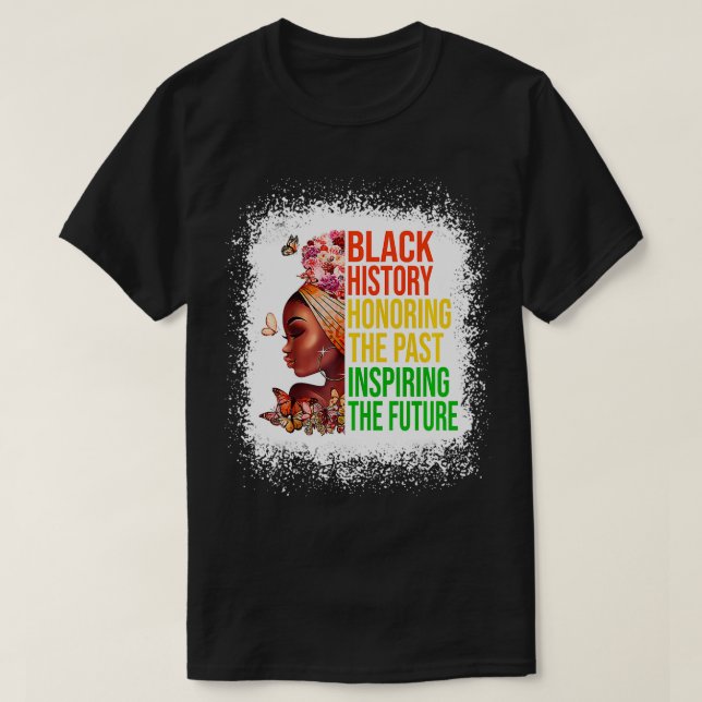 Svart historik som hedrar tidigare inspirerande fr t shirt (Design framsida)