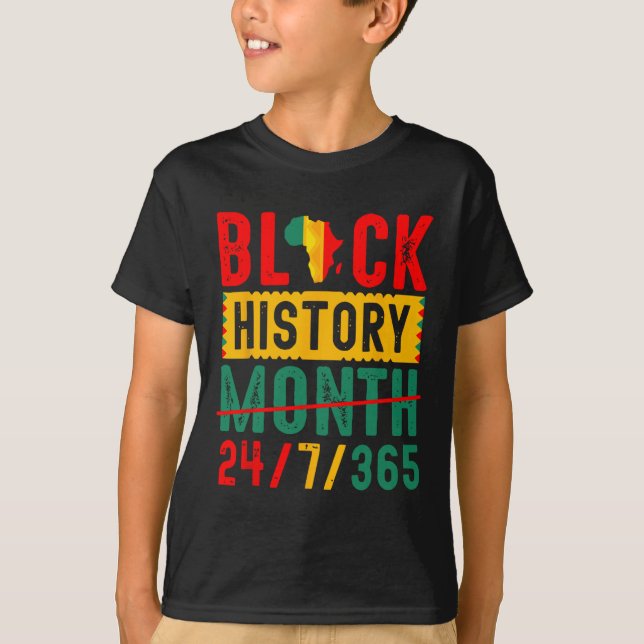 Svart historik T Shirts Black History Månad Levert (Framsida)