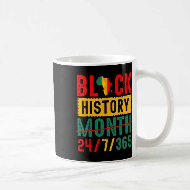 Svart historik T Shirts Black History Månad Levert Kaffemugg (Höger)