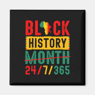 Svart historik T Shirts Black History Månad Levert Magnet
