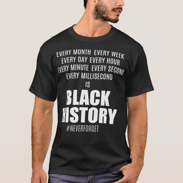 Svart historik VARJE MÅNAD VECKA SECONDBLACK H T Shirt (Framsida)