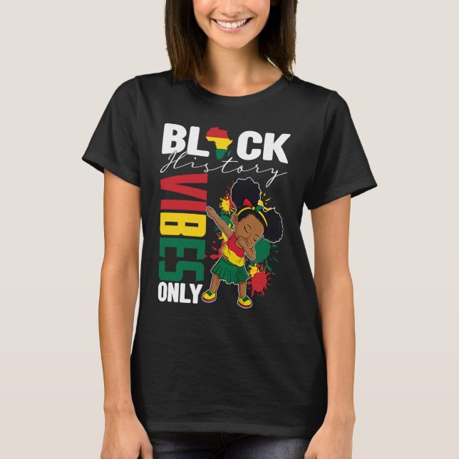 Svart historik Vibes Endast BHM BLM Little Dabbing T Shirt (Framsida)