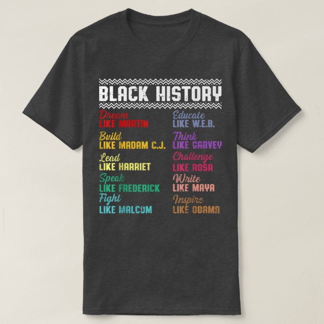 Svart historikledare i svart historik månad Pr T Shirt (Design framsida)