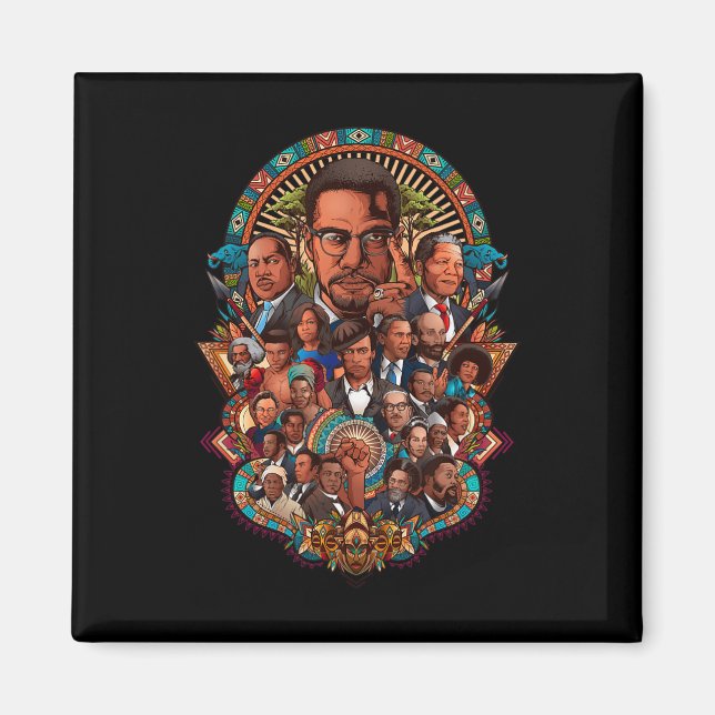 Svart historikledare Samlar inspirationell Afrika Magnet (Framsidan)