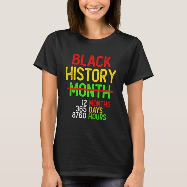 Svart historikmånad 12 månader 365 dagar 8 760 tim t shirt (Framsida)
