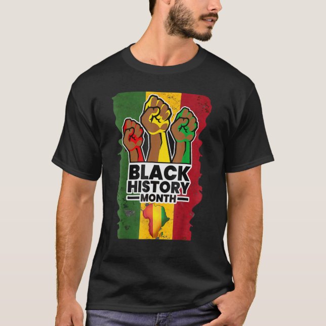 Svart historikmånad 2023 - stark afrikansk ameri t shirt (Framsida)