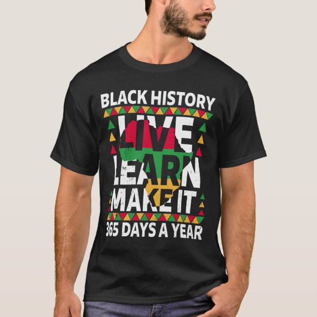 Svart historikmånad 2025-apparat t shirt (Framsida)
