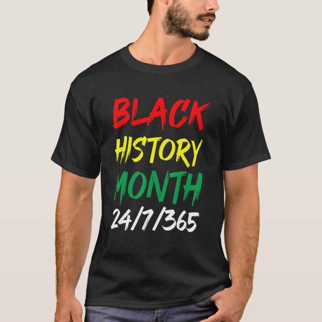 Svart historikmånad 247365 3 t shirt (Framsida)