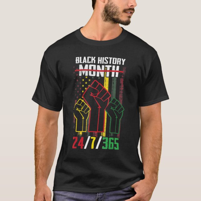 Svart historikmånad 247365 afrikansk afroamerikan  t shirt (Framsida)
