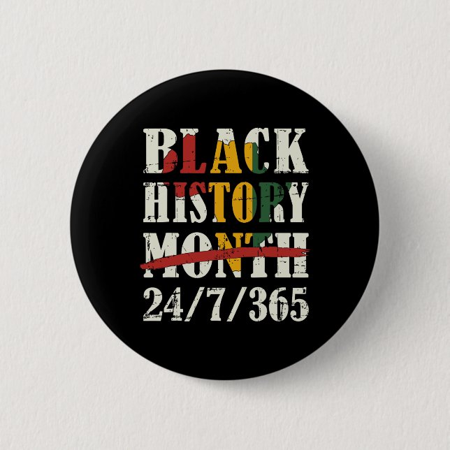 Svart historikmånad 247365 med Afrikas Karta Flagg Knapp (Framsida)