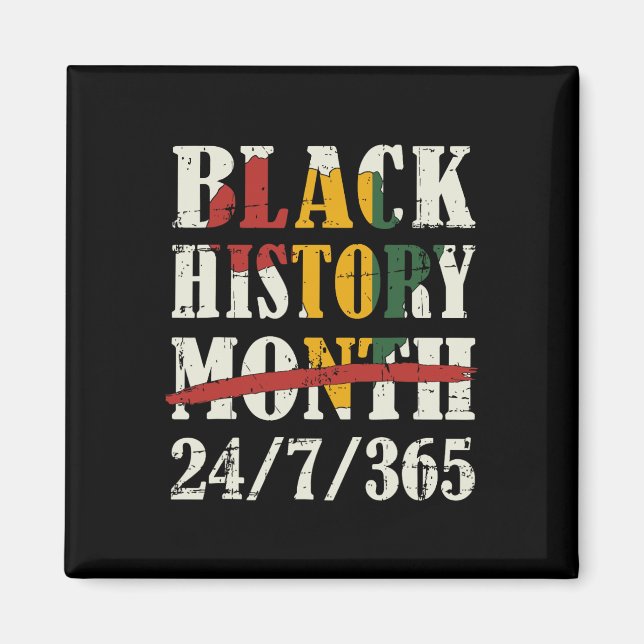 Svart historikmånad 247365 med Afrikas Karta Flagg Magnet (Framsidan)