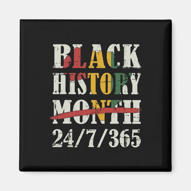 Svart historikmånad 247365 med Afrikas Karta Flagg Magnet (Framsidan)