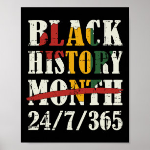 Svart historikmånad 247365 med Afrikas Karta Flagg Poster
