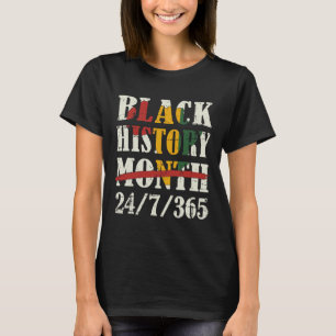 Svart historikmånad 247365 med Afrikas Karta Flagg T Shirt