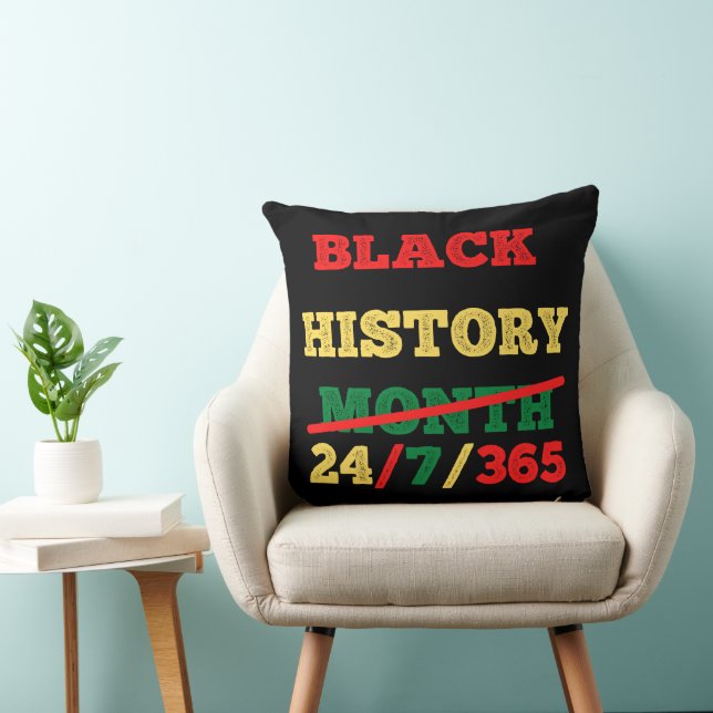 Svart historikmånad 24/7/365 - svart historik kudde (Stol)