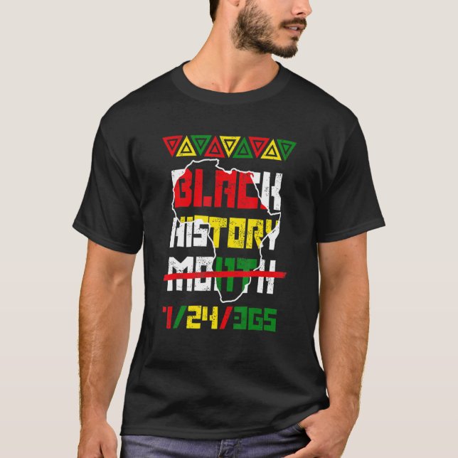 Svart historikmånad 24 7 BHM Afrikas Pride Manar W T Shirt (Framsida)