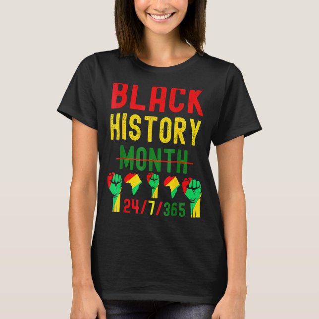 Svart historikmånad 24 7 BHM Afrikas Pride Manar W T Shirt (Framsida)