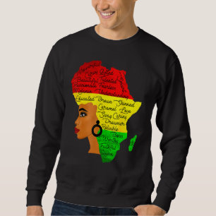 Svart historikmånad Afrika Hair Ord Afro T Lång Ärmad Tröja