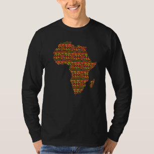 Svart historikmånad Afrika Karta Kente Trasa för A T Shirt