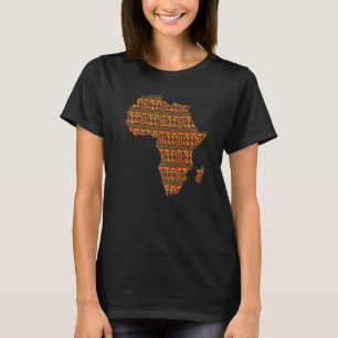 Svart historikmånad Afrika Karta Kente Trasa för A T Shirt