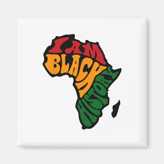 Svart historikmånad, Afrika Karta Kente Trasa Magnet (Framsidan)