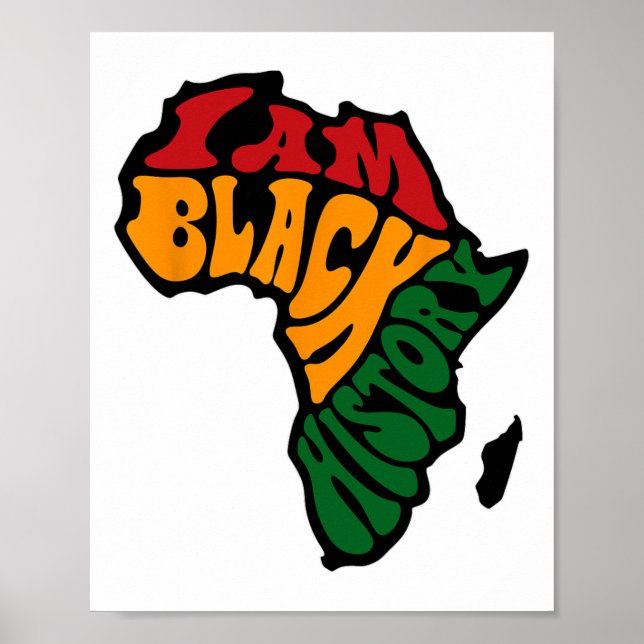 Svart historikmånad, Afrika Karta Kente Trasa Poster (Framsidan)
