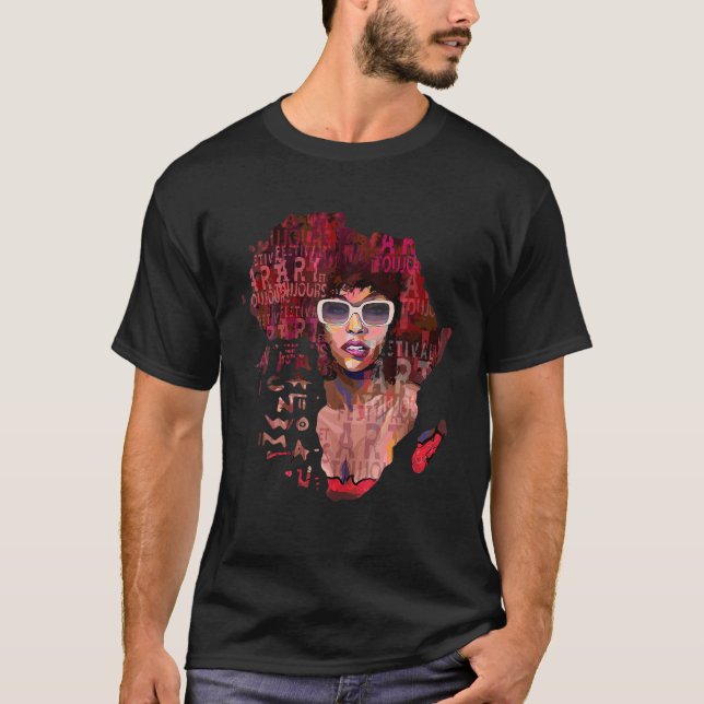 Svart historikmånad Afrikansk kvinna Afro Black Me T Shirt (Framsida)