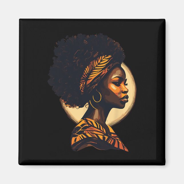 Svart historikmånad - afrikansk kvinna magnet (Framsidan)