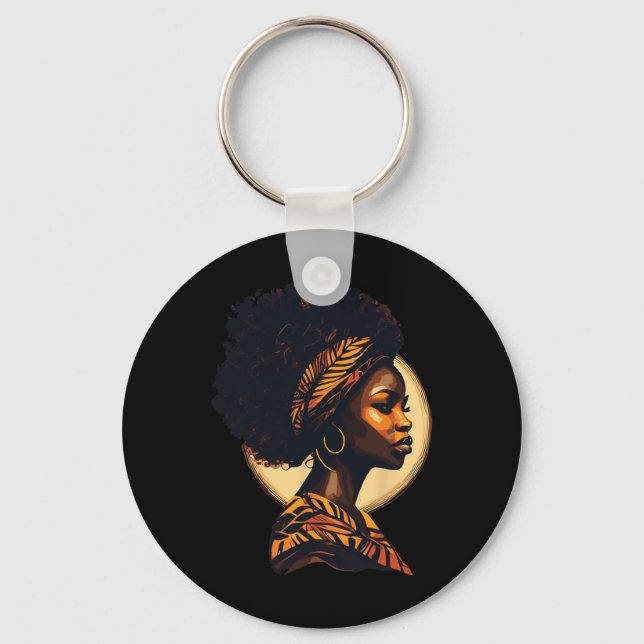 Svart historikmånad - afrikansk kvinna nyckelring (Framsida)