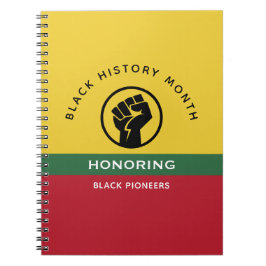 Svart historikmånad Afrikas amerikanska böjda text Anteckningsbok