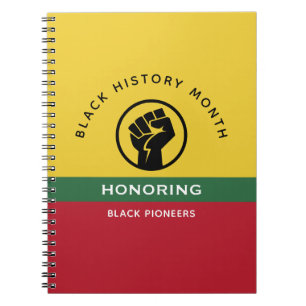 Svart historikmånad Afrikas amerikanska böjda text Anteckningsbok