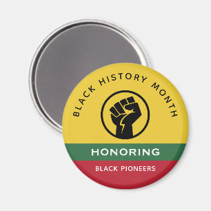 Svart historikmånad Afrikas amerikanska böjda text Magnet