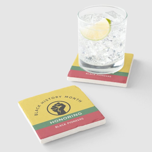 Svart historikmånad Afrikas amerikanska böjda text Stenunderlägg (Sidan)