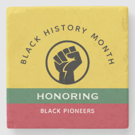 Svart historikmånad Afrikas amerikanska böjda text Stenunderlägg