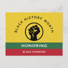 Svart historikmånad Afrikas amerikanska böjda text Vykort