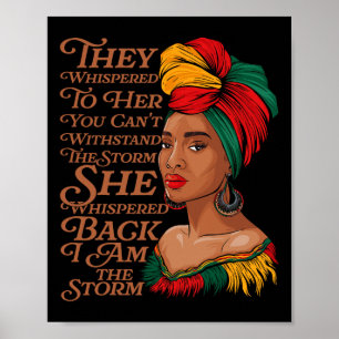 Svart historikmånad Afrikas kvinna Afro De Whispe Poster